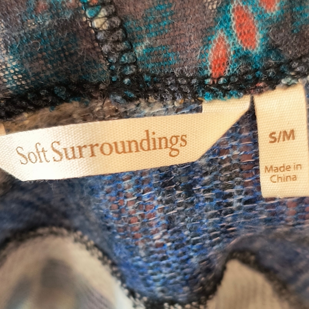 Soft Surroundings Sleeveless Open Front Cardigan Patchwork  boho S/M - Picture 7 of 10